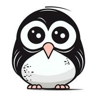 Cute cartoon penguin. Vector illustration isolated on white background.