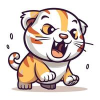 Illustration of a Cute Cartoon Tiger Mascot Character. vector