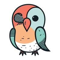 linda dibujos animados pájaro. vector ilustración en garabatear estilo.