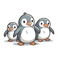 Penguin family character cartoon style vector illustration for your graphic design