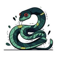 Vector illustration of a snake. Isolated on a white background.