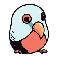 Cute cartoon parrot. Vector illustration isolated on white background.