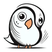 pingüino dibujos animados en un blanco antecedentes. vector ilustración para tu diseño.