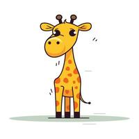 Cute cartoon giraffe. Vector illustration of a giraffe.