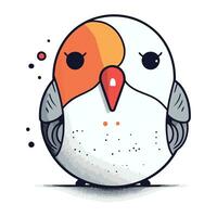 linda dibujos animados pingüino. vector ilustración aislado en blanco antecedentes.