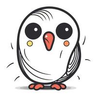 Cute cartoon owl. Vector illustration. Isolated on white background.