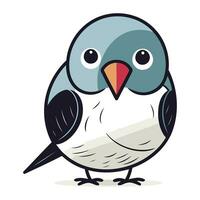 Cute cartoon bird. Vector illustration isolated on a white background.