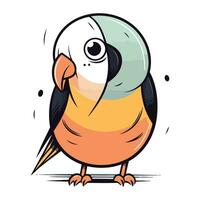 Cute cartoon parrot. Vector illustration isolated on white background.