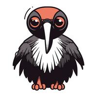 Cute cartoon crow. Vector illustration isolated on a white background.