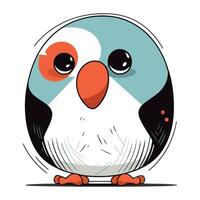 Cute cartoon penguin. Vector illustration isolated on white background.