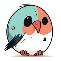 Cute cartoon bird. Vector illustration isolated on a white background.