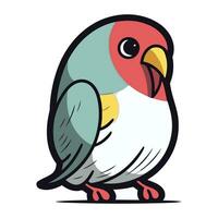 Parrot vector illustration. Cute cartoon parrot isolated on white background.