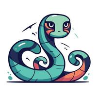 Cute cartoon snake. Vector illustration. Isolated on white background.