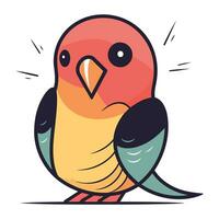 Cute parrot. Isolated on white background. Vector illustration.
