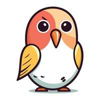 Cute cartoon bird isolated on white background. Vector illustration in flat style.