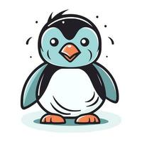 Cute penguin. Vector illustration. Isolated on white background.