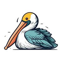 Pelican icon. Cartoon illustration of pelican vector icon for web design