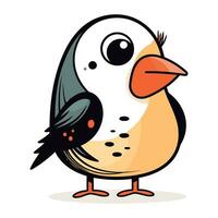 Cute little bird. Cartoon vector illustration. Isolated on white background.