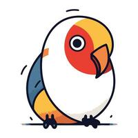 Cute cartoon parrot. Vector illustration in a flat style.