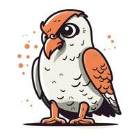 Vector illustration of a cute owl. Isolated on white background.