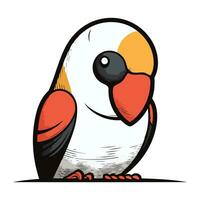 Parrot isolated on a white background. Vector illustration in cartoon style.