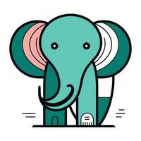 Cute elephant in flat style. Vector illustration for your design.