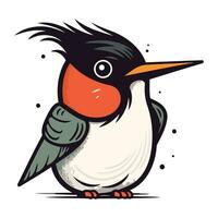 Cute cartoon penguin isolated on white background. Vector illustration.