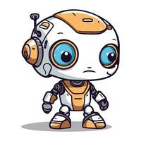 Cute robot character. Vector illustration. Cute cartoon robot.