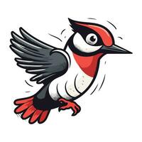 Vector image of a woodpecker on a white background. Woodpecker.