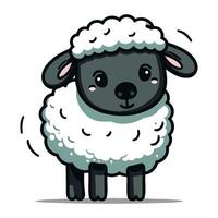 Cute cartoon sheep. Vector illustration isolated on a white background.