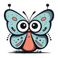 mariposa vector ilustración. linda dibujos animados personaje. vector ilustración.
