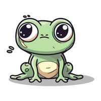 Frog character cartoon style vector illustration. Isolated on white.