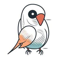 Cute cartoon bird. Vector illustration isolated on a white background.