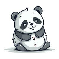 Panda cartoon character. Vector illustration of a cute panda.