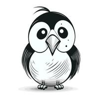 Cute cartoon penguin. Vector illustration isolated on white background.