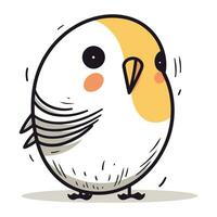 Cute cartoon bird. Vector illustration isolated on a white background.