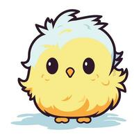 Cute little chick isolated on a white background. Vector illustration.