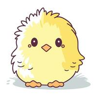 Cute little chick isolated on white background. Vector cartoon illustration.