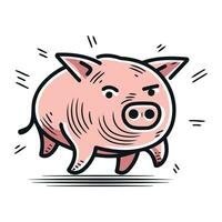 cerdito banco. vector ilustración de un cerdito banco.