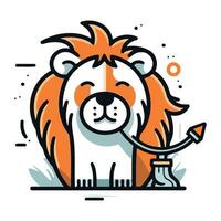 Lion. Vector illustration. Isolated on a white background.