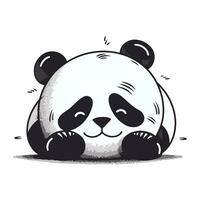 linda panda oso dibujos animados vector ilustración. linda panda oso animal personaje.