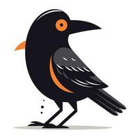 Crow. Vector illustration. Isolated on a white background.