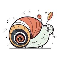 Cartoon snail. Colored vector illustration. Isolated on white background.