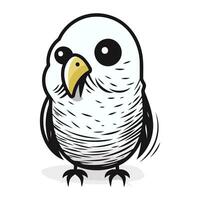 Owl isolated on white background. Vector illustration in cartoon style.