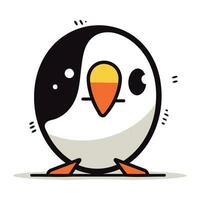 Cute penguin. Vector illustration in flat style. Isolated on white background.