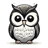 Cute owl. Vector illustration isolated on white background. Cartoon style.