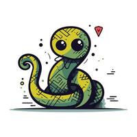 Cute cartoon snake. Vector illustration. Isolated on white background.