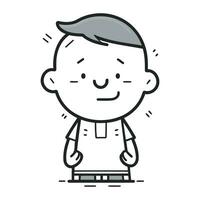 Vector illustration of a cartoon man. Cute male character. Line art.