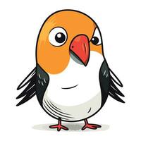 Vector illustration of a cute cartoon parrot on a white background.