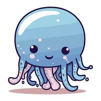 cute jellyfish kawaii cartoon vector illustration graphic design.